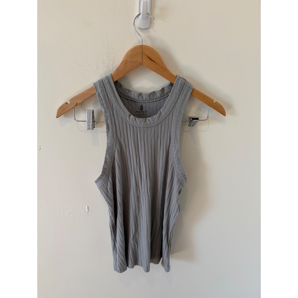 Free People FP Movement Grey Ribbed Racerback Tank Top Medium